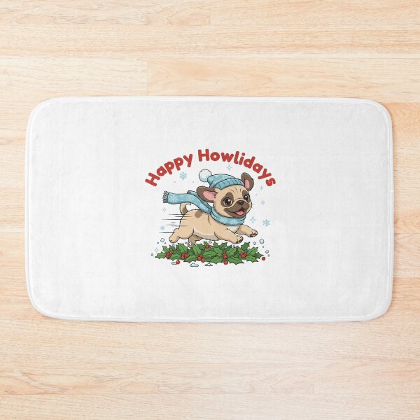Item preview, Happy Howlidays Puggle – Cute Christmas Dog in Winter Scarf designed and sold by The Real Life Symphony.