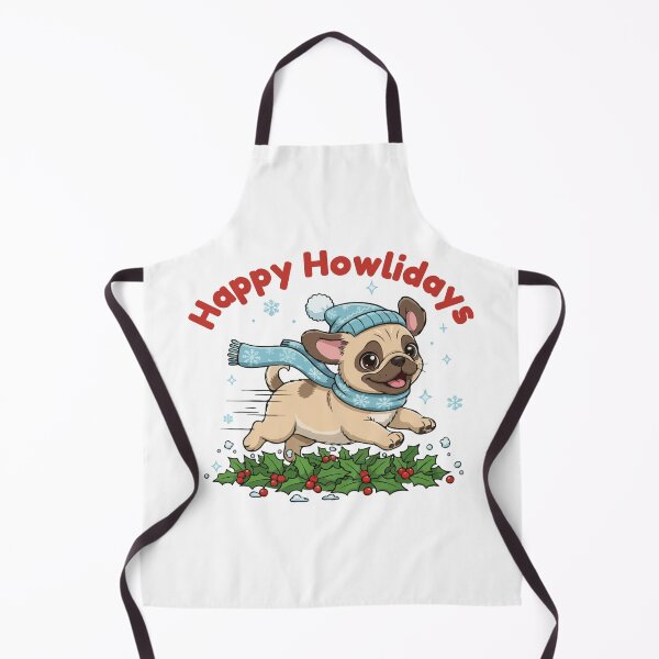 Item preview, Happy Howlidays Puggle – Cute Christmas Dog in Winter Scarf designed and sold by The Real Life Symphony.