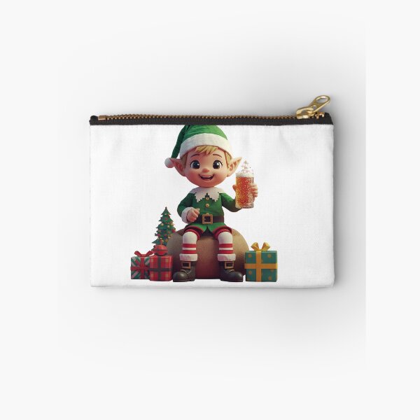 Item preview, My Shift Is Over - Retro Pixel Art Christmas Elf with Beer designed and sold by VisionWeaveLab.