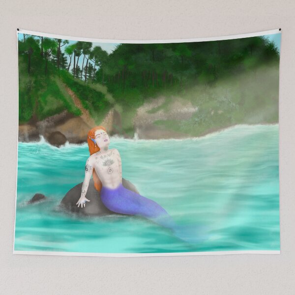 Item preview, Pokohino — Trans Mermaid with Tattoos designed and sold by MelZahrArt.