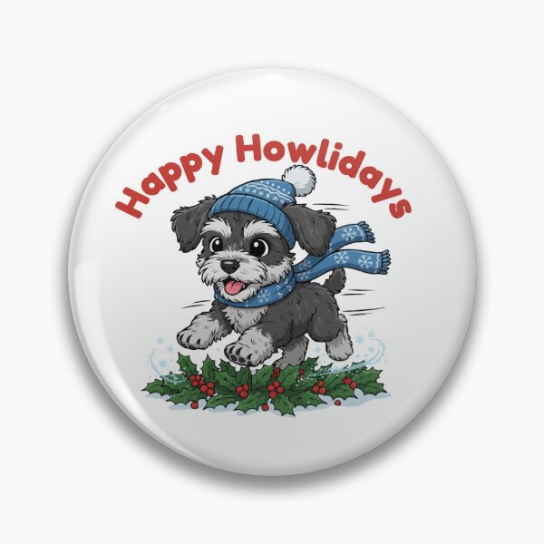 Item preview, Happy Howlidays Schnoodle – Cute Christmas Dog in Winter Scarf designed and sold by The Real Life Symphony.