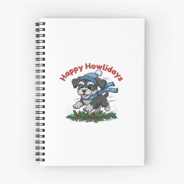 Item preview, Happy Howlidays Schnoodle – Cute Christmas Dog in Winter Scarf designed and sold by The Real Life Symphony.