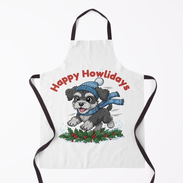 Item preview, Happy Howlidays Schnoodle – Cute Christmas Dog in Winter Scarf designed and sold by The Real Life Symphony.