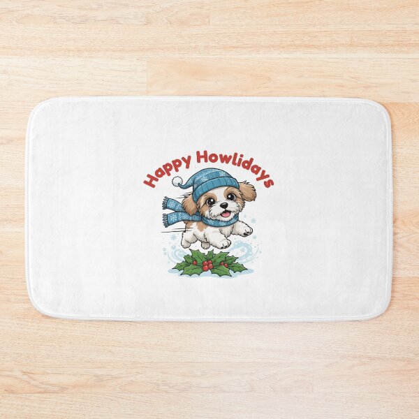 Item preview, Happy Howlidays Shih-poo – Cute Christmas Dog in Winter Scarf designed and sold by The Real Life Symphony.
