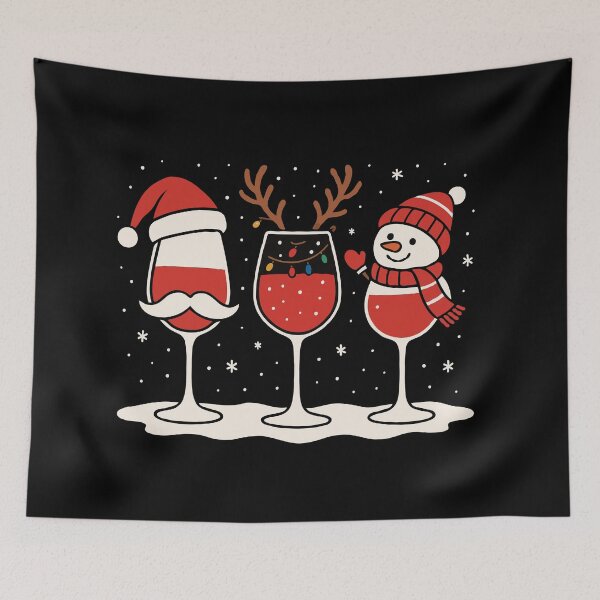 Artikelvorschau, Lustiges Weihnachtsweinglas-Trio – Weihnachtsmann, Rentier & Schneemann | Niedliches Geschenk für Weinliebhaber | Festliches Design für die Weihnachtsfeier entworfen und verkauft von BrainBubbleArt.