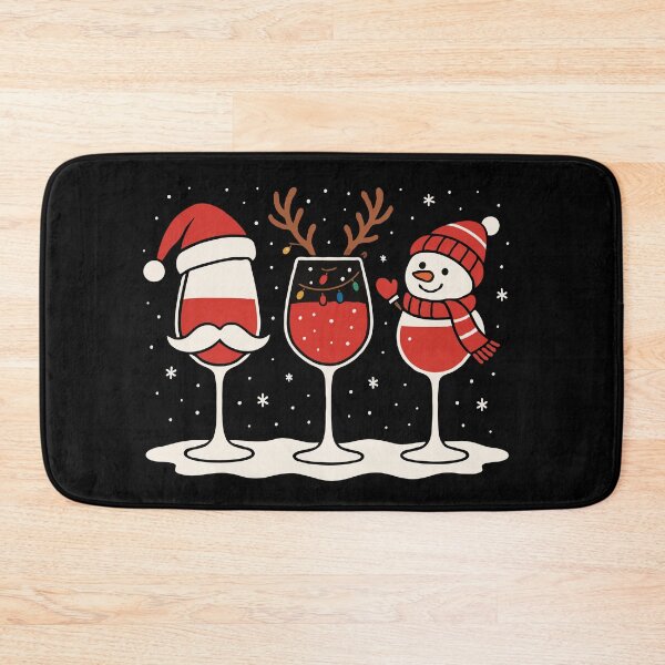 Artikelvorschau, Lustiges Weihnachtsweinglas-Trio – Weihnachtsmann, Rentier & Schneemann | Niedliches Geschenk für Weinliebhaber | Festliches Design für die Weihnachtsfeier entworfen und verkauft von BrainBubbleArt.