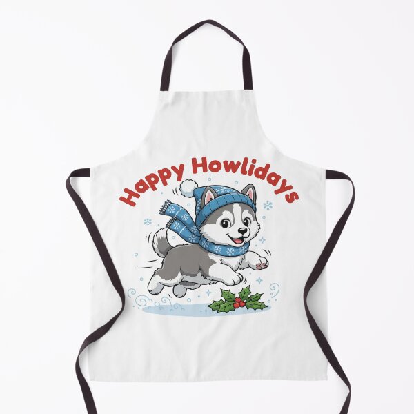 Item preview, Happy Howlidays Mackenzie River husky – Cute Christmas Dog in Winter Scarf designed and sold by The Real Life Symphony.