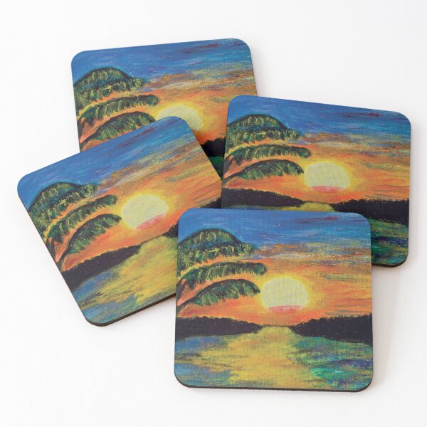 Item preview, Tropical Sunset Canvas Painting – Fine Art Coastal Landscape designed and sold by pineappledizajn.
