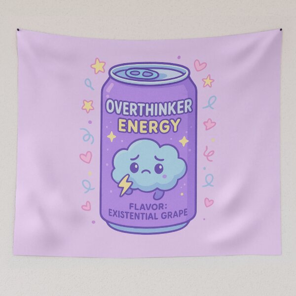 Item preview, Overthinker Energy – Existential Grape designed and sold by PrintHorizonD.