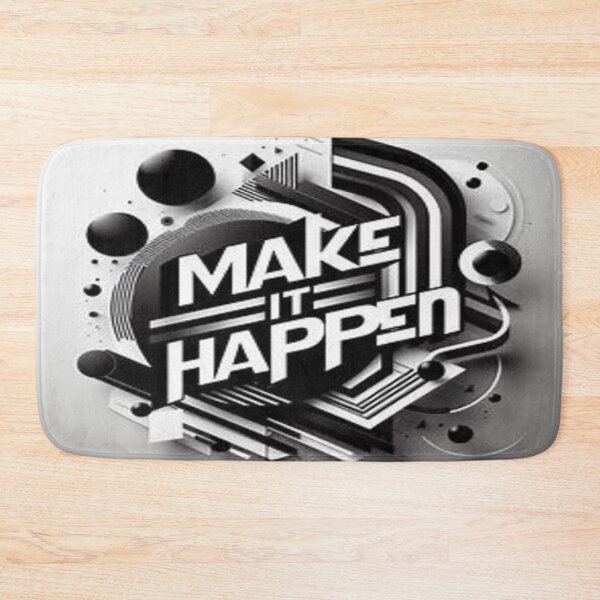 Item preview, Make It Happen - Bold Black White Motivational Art | Modern Typography designed and sold by EchoAesthetics.