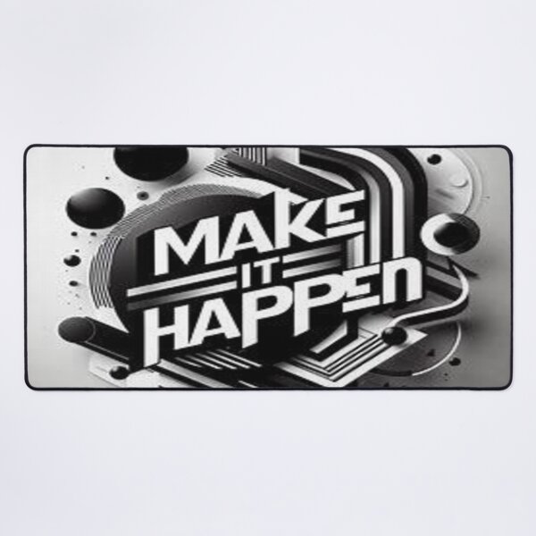 Item preview, Make It Happen - Bold Black White Motivational Art | Modern Typography designed and sold by EchoAesthetics.