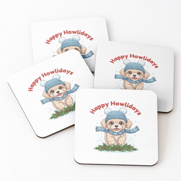Item preview, Happy Howlidays Maltipoo – Cute Christmas Dog in Winter Scarf designed and sold by The Real Life Symphony.