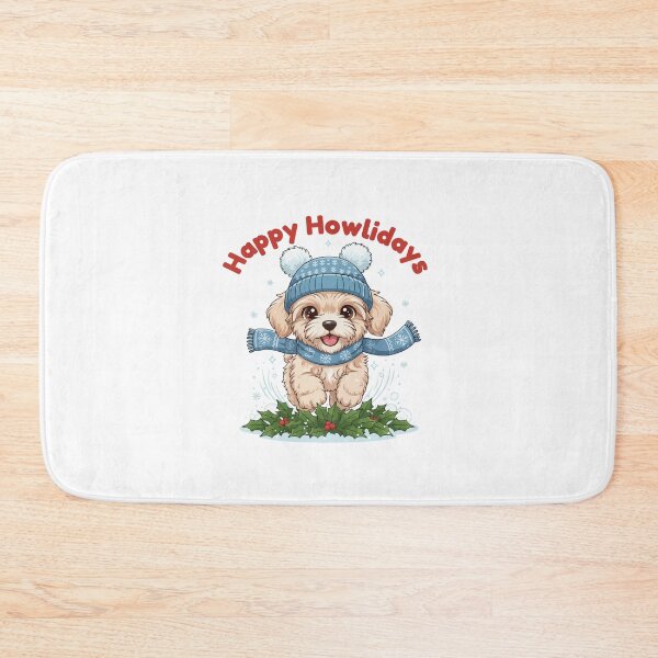 Item preview, Happy Howlidays Maltipoo – Cute Christmas Dog in Winter Scarf designed and sold by The Real Life Symphony.