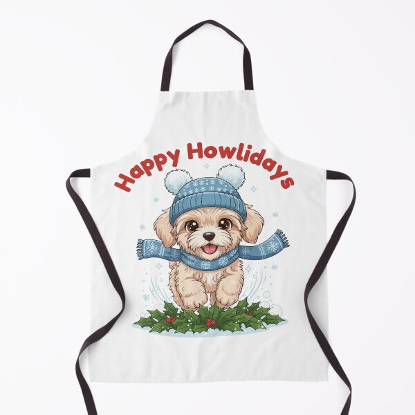 Item preview, Happy Howlidays Maltipoo – Cute Christmas Dog in Winter Scarf designed and sold by The Real Life Symphony.