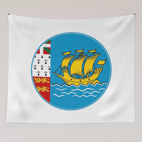 Item preview, Saint-Pierre and Miquelon Flag Round Design designed and sold by NTGUILTY.