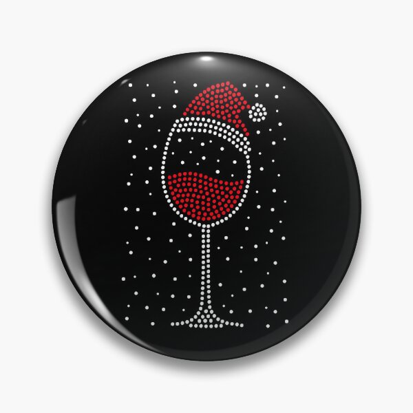 Item preview, Funny Christmas Wine Glass with Santa Hat – Festive Holiday Dotted Art for Wine Lovers, Winter Party Decor & Perfect Christmas Gift designed and sold by BrainBubbleArt.