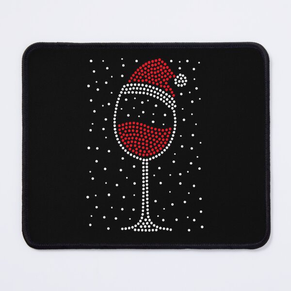Item preview, Funny Christmas Wine Glass with Santa Hat – Festive Holiday Dotted Art for Wine Lovers, Winter Party Decor & Perfect Christmas Gift designed and sold by BrainBubbleArt.