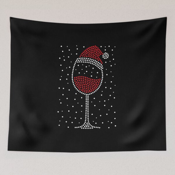 Item preview, Funny Christmas Wine Glass with Santa Hat – Festive Holiday Dotted Art for Wine Lovers, Winter Party Decor & Perfect Christmas Gift designed and sold by BrainBubbleArt.