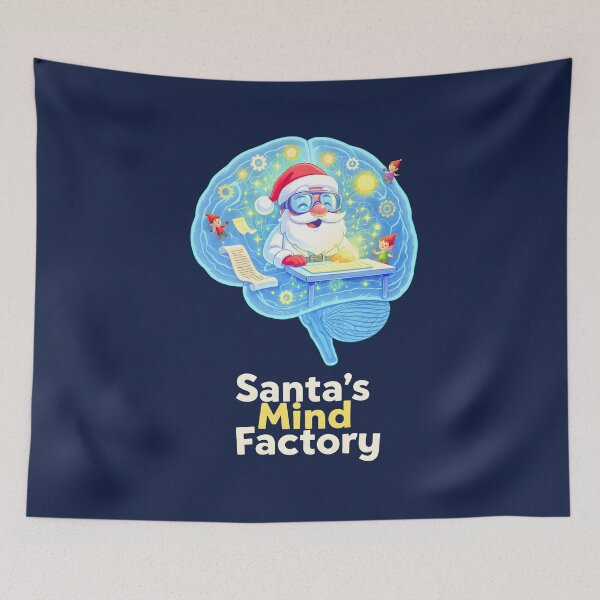 Item preview, Santa’s Mind Factory | Creative Brain Christmas | Funny Neuroscience, Mind Art, Holiday Gift designed and sold by PureBrain.