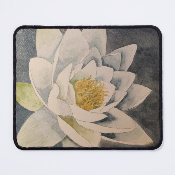 Item preview, Single white waterlily watercolour painting designed and sold by esvb.