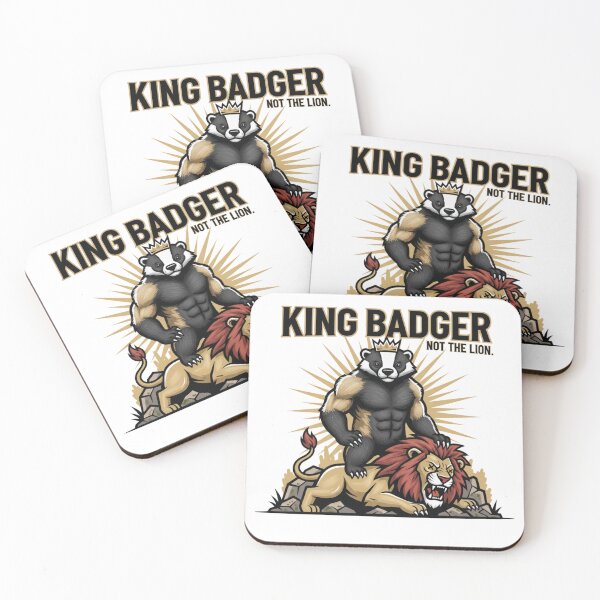 Item preview, Crowned Badger Standing on Roaring Lion - Powerful Animal Graphic Design designed and sold by Edvole.