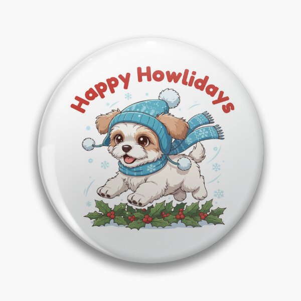 Item preview, Happy Howlidays Pekepoo – Cute Christmas Dog in Winter Scarf designed and sold by The Real Life Symphony.