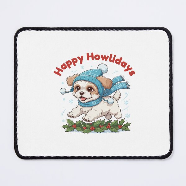 Item preview, Happy Howlidays Pekepoo – Cute Christmas Dog in Winter Scarf designed and sold by The Real Life Symphony.