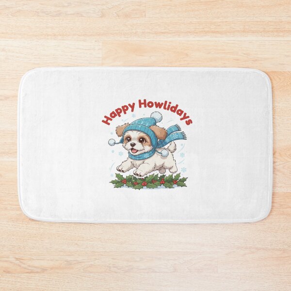 Item preview, Happy Howlidays Pekepoo – Cute Christmas Dog in Winter Scarf designed and sold by The Real Life Symphony.