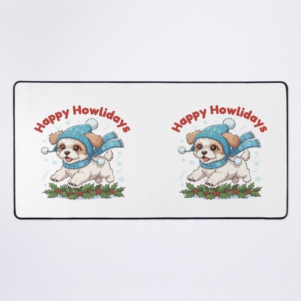 Item preview, Happy Howlidays Pekepoo – Cute Christmas Dog in Winter Scarf designed and sold by The Real Life Symphony.