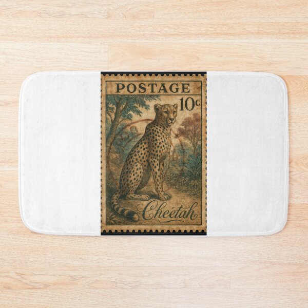 Item preview, Vintage Safari: Cheetah Postage Stamp with Retro Wildlife Charm designed and sold by ForeverPrintsOK.