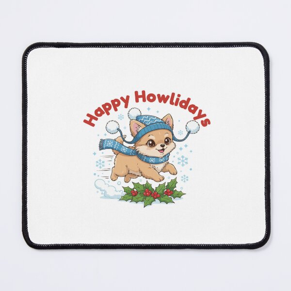 Item preview, Happy Howlidays Pomchi – Cute Christmas Dog in Winter Scarf designed and sold by The Real Life Symphony.