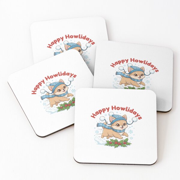 Item preview, Happy Howlidays Pomchi – Cute Christmas Dog in Winter Scarf designed and sold by The Real Life Symphony.