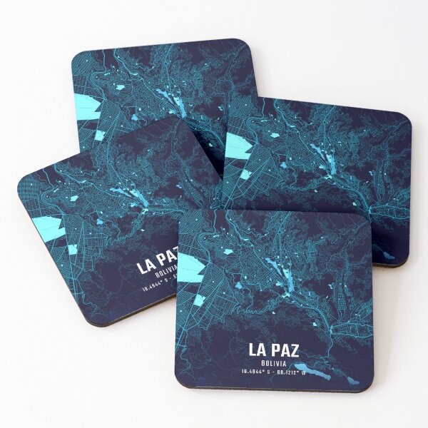 Item preview, La Paz City Midnight City Map designed and sold by HomeLivingCo.