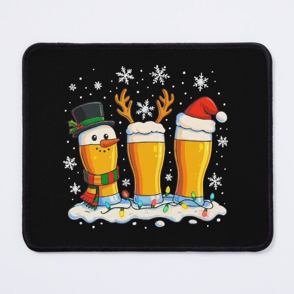 Item preview, Funny Christmas Beer Glasses – Festive Snowman, Reindeer & Santa Holiday Beer Lovers Design designed and sold by BrainBubbleArt.