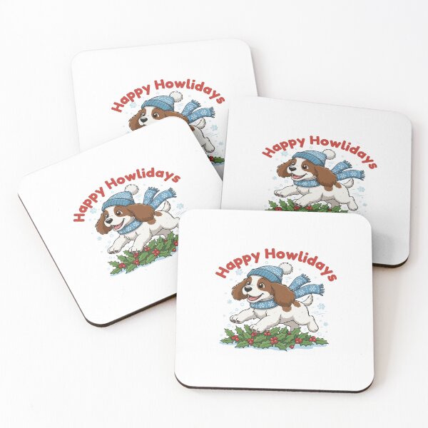 Item preview, Happy Howlidays English Springer Spaniel – Cute Christmas Dog in Winter Scarf designed and sold by The Real Life Symphony.