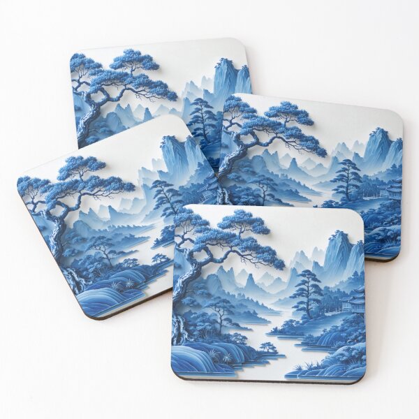 Item preview, Willow Pattern 3D-effect Landscape 4 Japanese Inspired  designed and sold by NickWhittleArt.