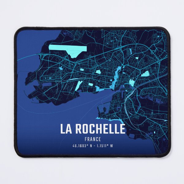 Item preview, La Rochelle City Midnight City Map designed and sold by HomeLivingCo.