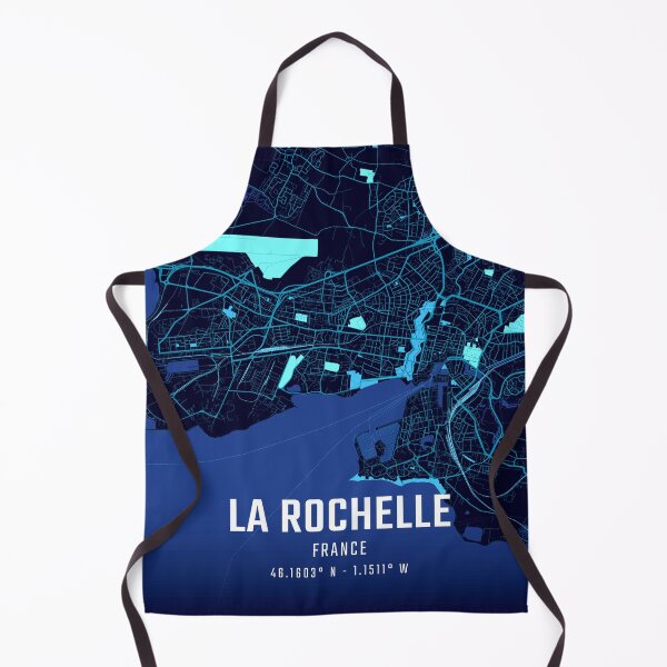 Item preview, La Rochelle City Midnight City Map designed and sold by HomeLivingCo.