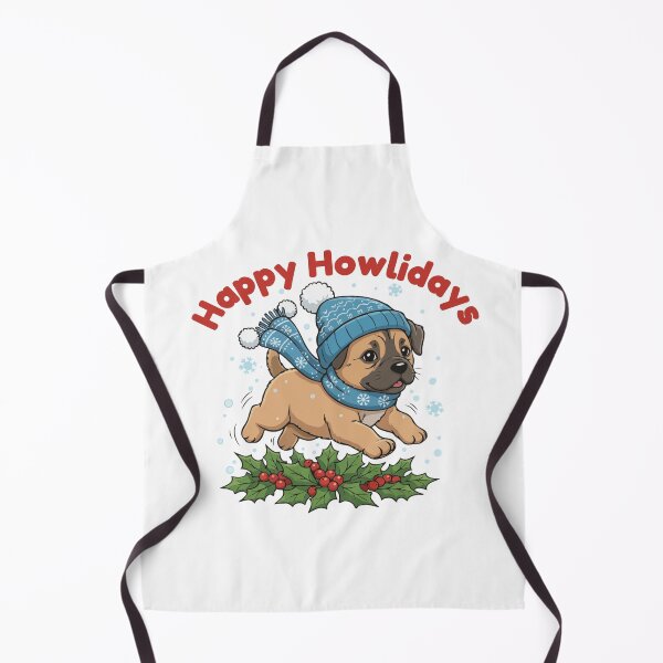 Item preview, Happy Howlidays Alano Espanol – Cute Christmas Dog in Winter Scarf designed and sold by The Real Life Symphony.