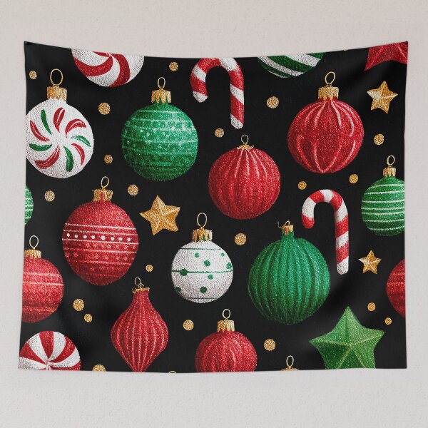 Item preview, Christmas Red And Green Textured Ornaments Design Art designed and sold by DEC02.