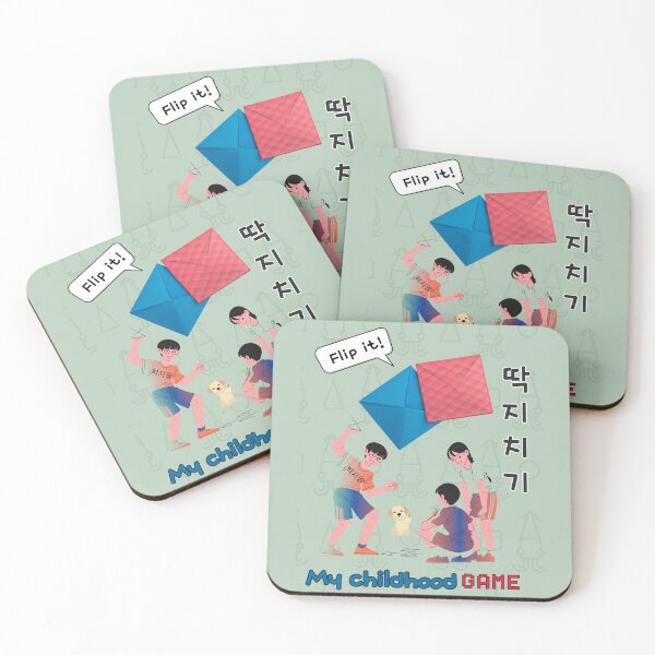 Item preview, Flip the Ddakji! – Nostalgic Korean Game (딱지치기) designed and sold by mycreastyle.