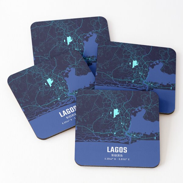 Item preview, Lagos Midnight City Map designed and sold by HomeLivingCo.
