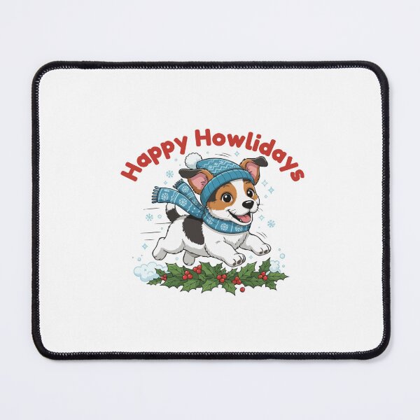Item preview, Happy Howlidays Jackabee – Cute Christmas Dog in Winter Scarf designed and sold by The Real Life Symphony.