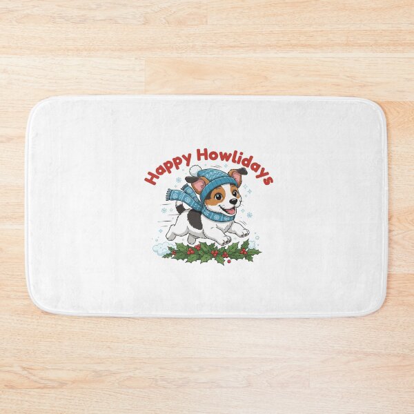 Item preview, Happy Howlidays Jackabee – Cute Christmas Dog in Winter Scarf designed and sold by The Real Life Symphony.