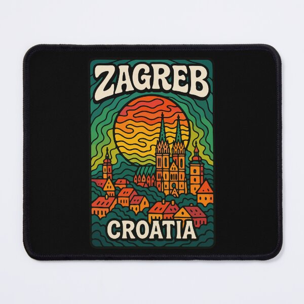 Item preview, Zagreb Croatia Retro Trippy designed and sold by TomFrontierArt.