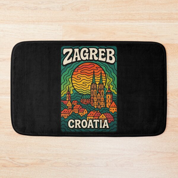 Item preview, Zagreb Croatia Retro Trippy designed and sold by TomFrontierArt.
