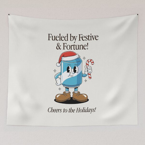 Item preview, Fueled by Festive Retro Soda Can Christmas Cheer designed and sold by HoopeStylee.