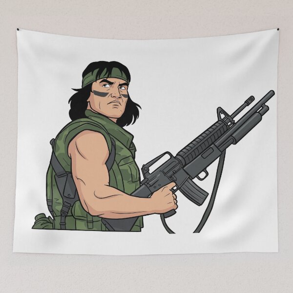 Item preview, Fearless Jungle Tracker – 80s Commando Warrior Hero designed and sold by pixel-overdose.