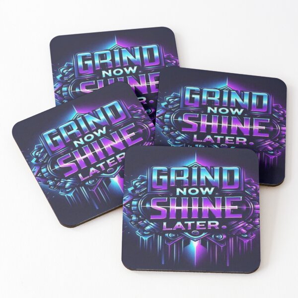 Item preview, Grind Now Shine Later - Cyberpunk Neon Motivational Art | Futuristic Design designed and sold by EchoAesthetics.