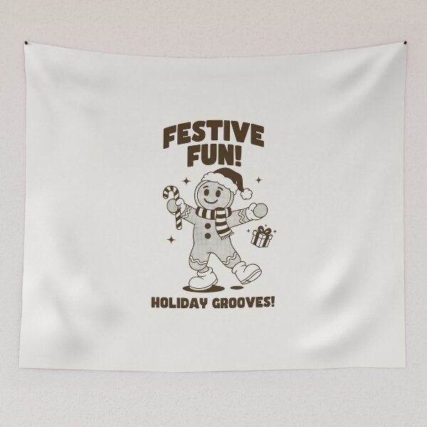 Item preview, Dancing Retro Gingerbread Man Festive Fun Design designed and sold by HoopeStylee.